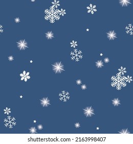 Snowy winter holiday sky. seamless repeat design