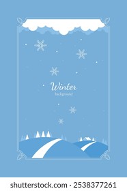 Póster de fondo de paisaje de invierno nevado