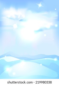 snowy winter landscape background - vertical vector illustration