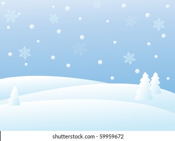  snowy winter landscape/vector illustration