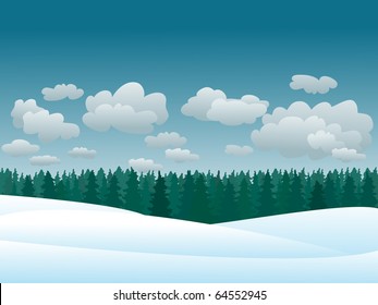  snowy winter landscape.vector illustration