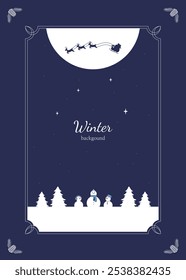 snowy winter night background christmas card