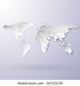snowy world map vector background