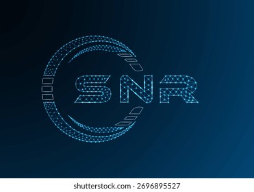 Diseño de Vector de logotipo de letra polivinílica baja SNR. SNR diseño de logotipo de poliéster inferior. Logotipo de poliéster bajo.