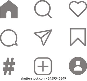 sns icon symbol simple set