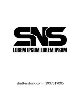 SNS letter monogram logo design vector