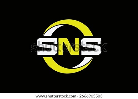 SNS, SN, NS, SSN, NSS, S, N Logo vector with circle icon illustration template
