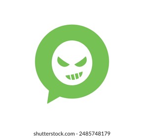 SNS speech bubble icon with a villain