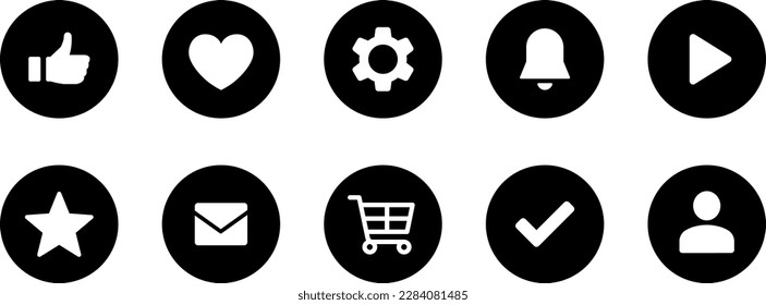 conjunto de iconos monocromo de sns y web