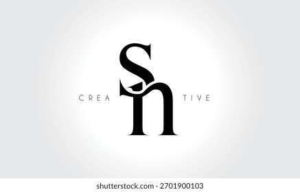 SNsn Elegant Serif Monogram Logo – Luxury Lowercase Typographic Lettermark for Modern Branding