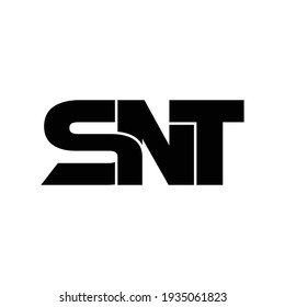 SNT letter monogram logo design vector