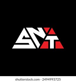 SNT triangle letter logo design with triangle shape. SNT triangle logo design monogram. SNT triangle vector logo template with red color. SNT triangular logo Simple, Elegant, and Luxurious design.