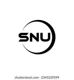 Diseño del logotipo de letras SNU en ilustrador. Logo vector, diseños de caligrafía para logotipo, afiche, invitación, etc.