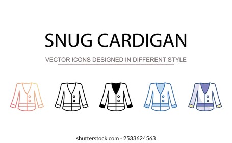 Snug Cardigan icon design with white background stock illustration