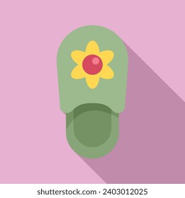 Snug home slippers icon flat vector. House indoor. Residence object
