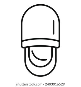 Snug home slippers icon outline vector. House indoor. Residence object