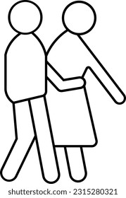 Singles-Pärchen-Liebe fallen in Love Schlaf Outline