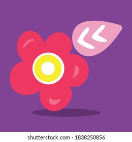snuggle fox flower design vector illustration