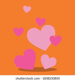 snuggle fox hearts design vector illustration