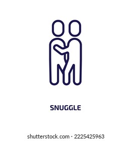 Snuggle Icon From People Collection. Thin Linear Snuggle, Cute, Cuddle Outline Icon Isolated On White Background. Line Vector Snuggle Sign, Symbol For Web And Mobile