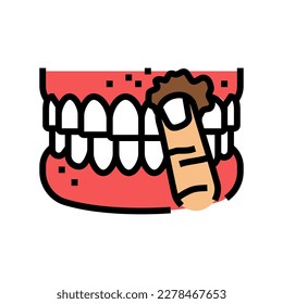 snus nicotine mouth color icon vector. snus nicotine mouth sign. isolated symbol illustration