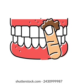 snus nicotine mouth color icon vector. snus nicotine mouth sign. isolated symbol illustration