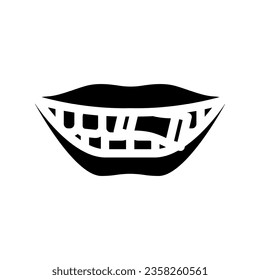 snus nicotine mouth glyph icon vector. snus nicotine mouth sign. isolated symbol illustration