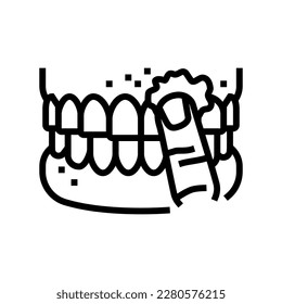 snus nicotine mouth line icon vector. snus nicotine mouth sign. isolated contour symbol black illustration