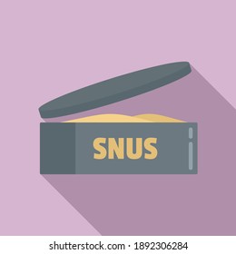 Snus tin can icon. Flat illustration of snus tin can vector icon for web design