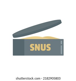 Snus tin can icon. Flat illustration of snus tin can vector icon isolated on white background