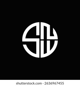 SNW logo SNW icon SNW monogram SNW letter minimalist Circle flat Unique modern abstract logo design.
