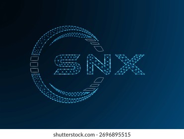 SNX low poly letter logo vector design. SNX lower poly logo design. Low poly logo.