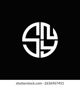 SNY logo SNY icon SNY monogram SNY letter minimalist Circle flat Unique modern abstract logo design.
