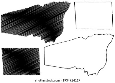 Snyder and Susquehanna County, Commonwealth of Pennsylvania (U.S. county, United States of America) map vector illustration, scribble sketch map