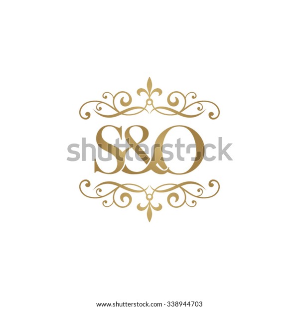 Initial Logo Ornament Ampersand Monogram Golden Stock Vector Royalty Free