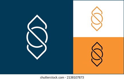 SO, OS or S Alphabet Initials Vector Luxury Logo Monogram