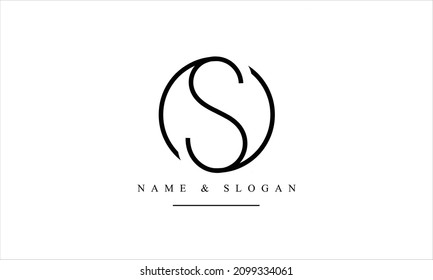 SO, OS, S, O abstract letters logo monogram