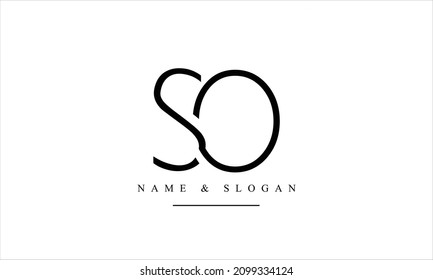 SO, OS, S, O letras abstractas monograma logotipo