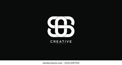 SO, OS, SOS Buchstaben Logo Design. Kreatives S O-Buchstaben-Symbol. Premium-Vektor