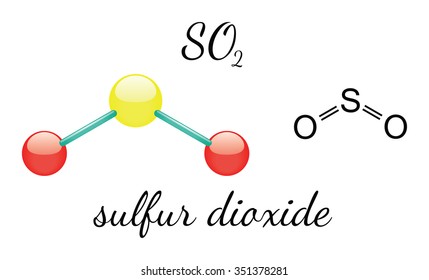 SO2 sulfur dioxide 3d molecule isolated on white