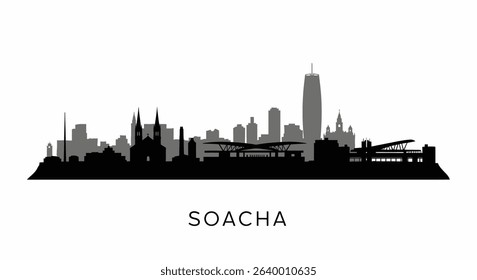 Soacha Colombia Skyline Silhouette Minimalist City.