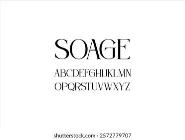 Soage font for logo and headline. Isolated vector typeset