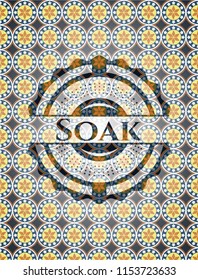 Soak arabesque style emblem. arabic decoration.