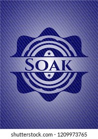 Soak badge with denim texture