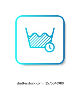 soak duration laundry icon in outline with stripes style in gradient blue color, suitable for mobile and web UI, app button,  infographic, etc