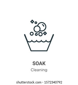 Soak outline vector icon. Thin line black soak icon, flat vector simple element illustration from editable cleaning concept isolated on white background