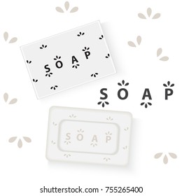 Soap advertisement design. Vector wash soap background. Laundry detergent package design banner