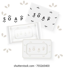 Soap advertisement design. Vector wash soap background. Laundry detergent package design banner