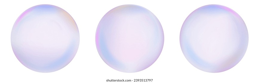 Soap air bubbles flow on transparent background