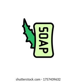Soap aloe vera icon. Simple color with outline vector elements of healing plant icons for ui and ux, website or mobile application